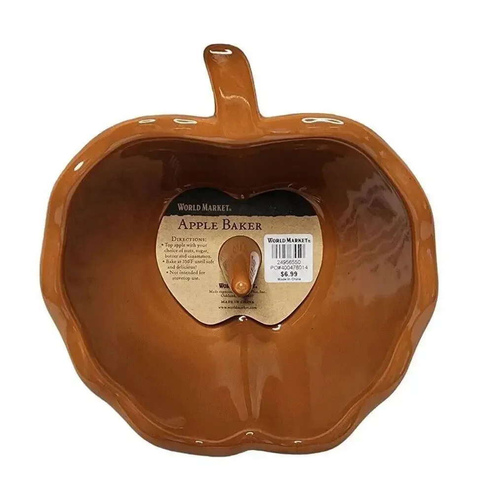 World Market Kitchen Bakeware, Ceramic Stoneware Oven Apple Baker NEW